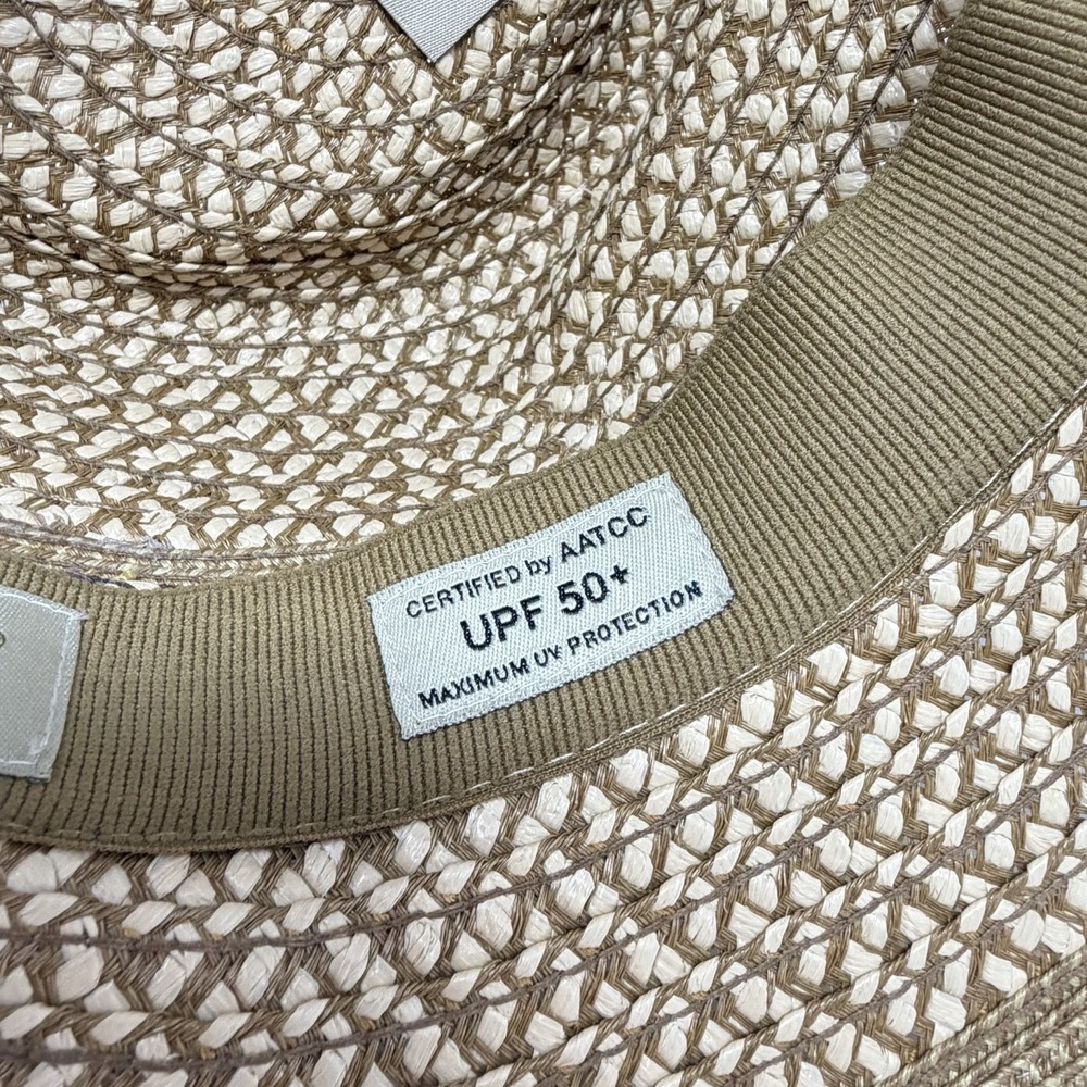 Authentic Eric Javits Woven Fedora Hat Beige UPF 50+ Packable Squishee - Picture 7 of 11